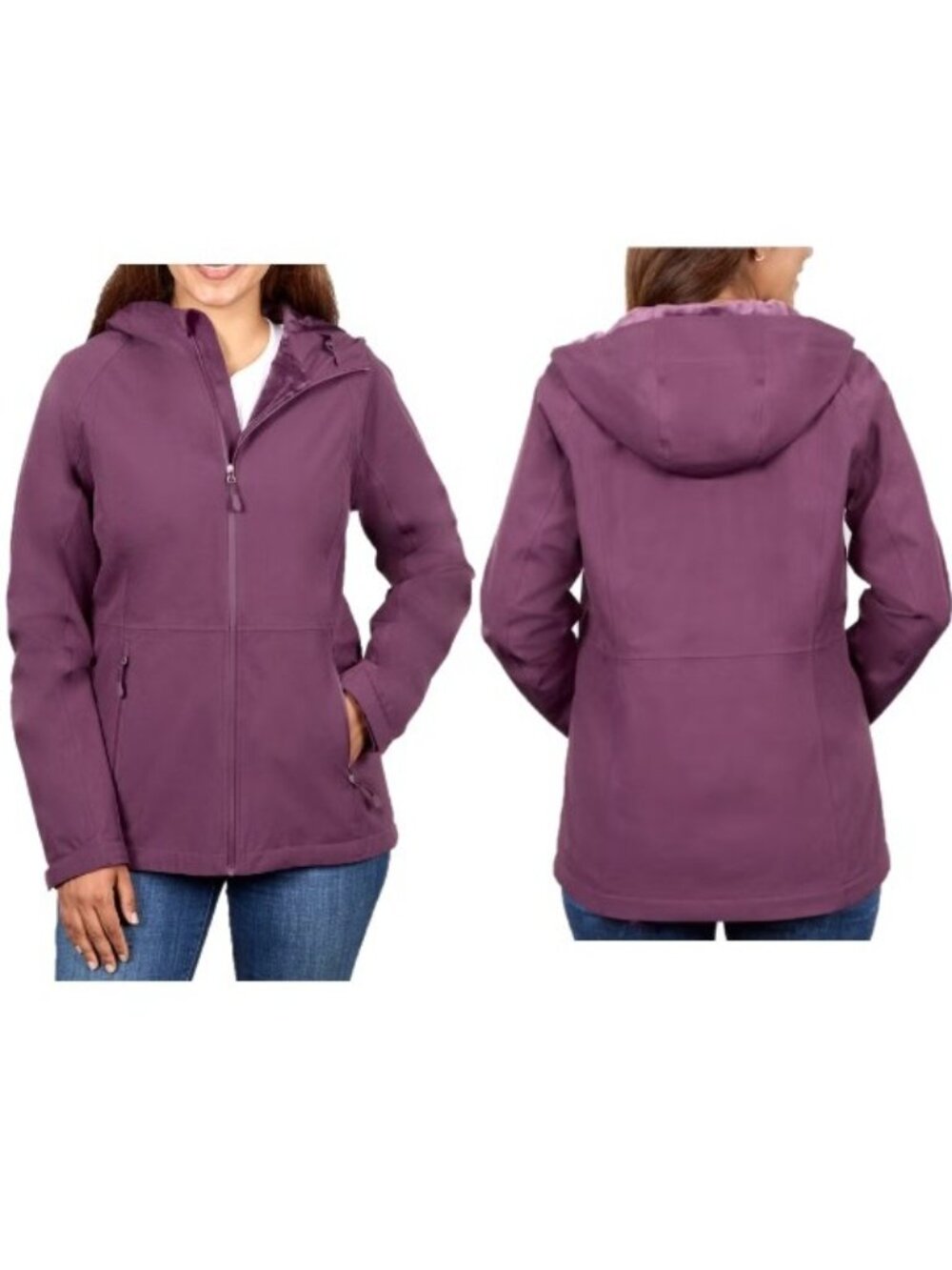 NWT Kirkland Signature Women's Softshell Jacket, Purple (Mauve Wine)